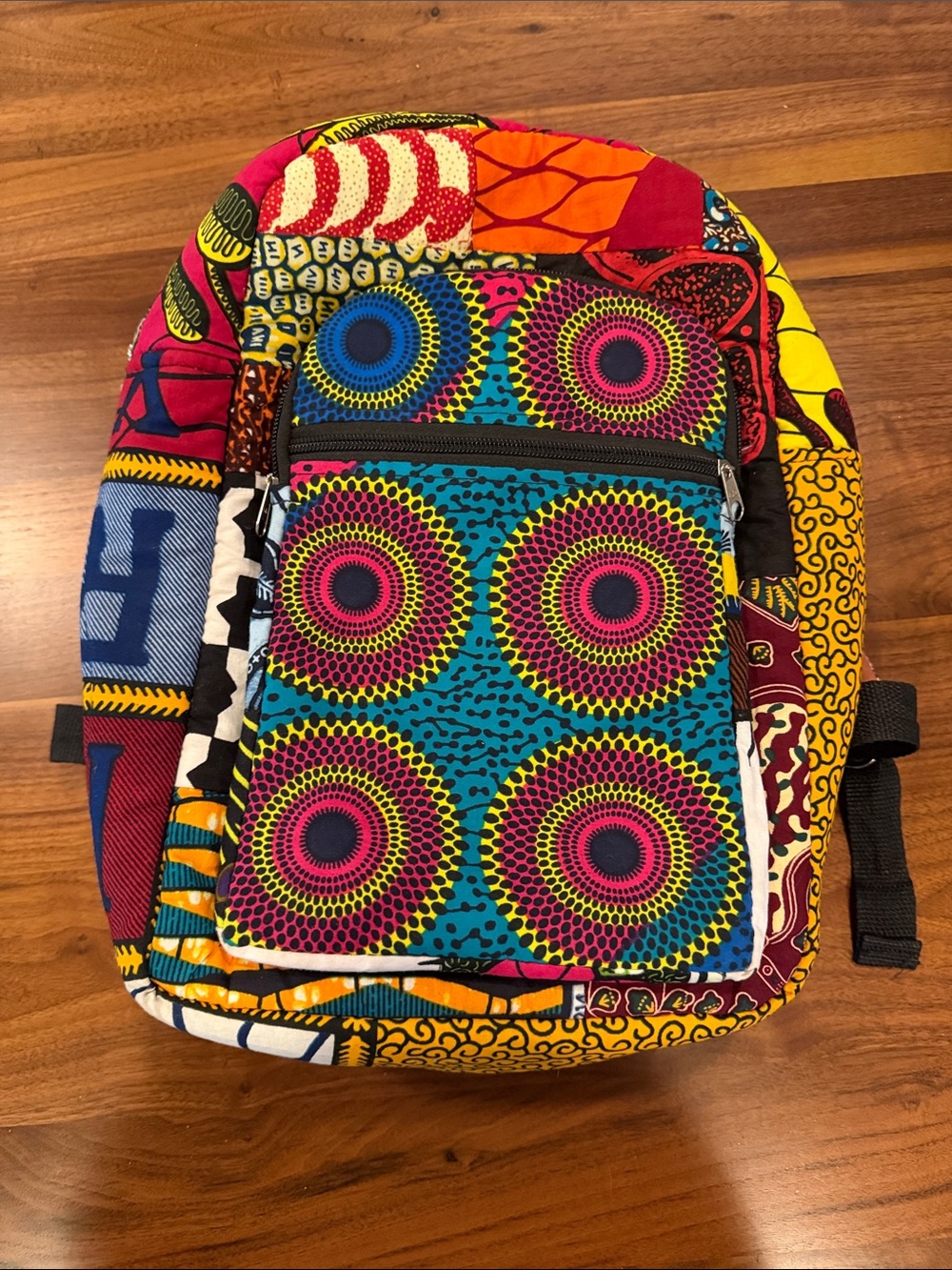 Farm Rio Inspired Vibrant Multicolor Ankara Print Backpack